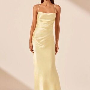 Shona Joy La Lune Lace Back Maxi Dress - Lemon
